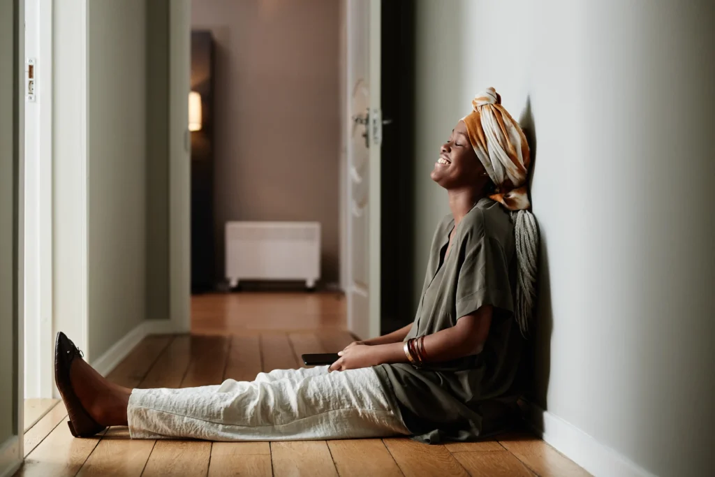african american woman at home